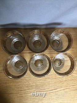 Vtg 6 Culver Tyrol 22K Gold Double Old Fashioned Glasses Gorgeous Rare