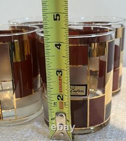 Vtg 6 Culver Tyrol 22K Gold Double Old Fashioned Glasses Gorgeous Rare