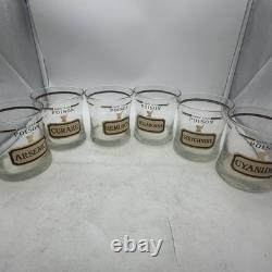 Vtg Cera Name Your Poison Double Old Fashioned Glasses (6) Mid Century Modern