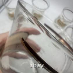 Vtg Cera Name Your Poison Double Old Fashioned Glasses (6) Mid Century Modern
