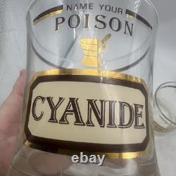 Vtg Cera Name Your Poison Double Old Fashioned Glasses (6) Mid Century Modern