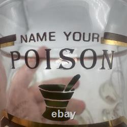 Vtg Cera Name Your Poison Double Old Fashioned Glasses (6) Mid Century Modern