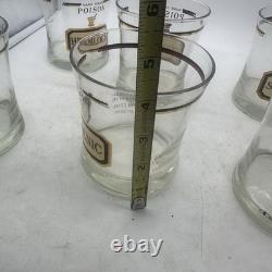 Vtg Cera Name Your Poison Double Old Fashioned Glasses (6) Mid Century Modern