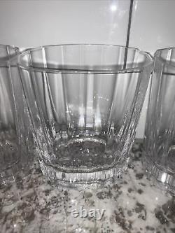 Vtg DANSK Oval Facette Double Old Fashioned Tumbler Glass Set of 4 Lot