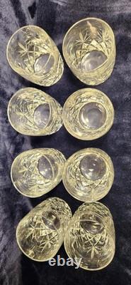 Vtg Lenox Crystal Charleston Double Old Fashioned Rock Whiskey Glasses USA 8 Pcs