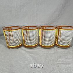 Vtg MCM Cera Tennis LOVE Glasses Lowball Rocks Glasses Pop Art Set of 4 Signed