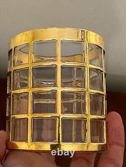 Vtg Set 3 Imperial Glass TORIL De ORO Gold Lowball/Double Old-Fashioned Tumblers
