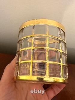 Vtg Set 3 Imperial Glass TORIL De ORO Gold Lowball/Double Old-Fashioned Tumblers
