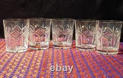 Vtg. Set 5 Waterford Crystal GRAINNE Double Old Fashioned Glass Tumblers Ireland