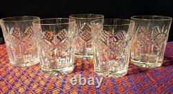 Vtg. Set 5 Waterford Crystal GRAINNE Double Old Fashioned Glass Tumblers Ireland