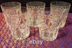 Vtg. Set 5 Waterford Crystal GRAINNE Double Old Fashioned Glass Tumblers Ireland