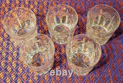 Vtg. Set 5 Waterford Crystal GRAINNE Double Old Fashioned Glass Tumblers Ireland