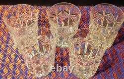 Vtg. Set 5 Waterford Crystal GRAINNE Double Old Fashioned Glass Tumblers Ireland
