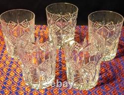 Vtg. Set 5 Waterford Crystal GRAINNE Double Old Fashioned Glass Tumblers Ireland