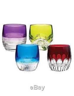 WATERFORD #160453 MIXOLOGY DOUBLE OLD FASHIONED SET OF 4 MIXED COLORS New