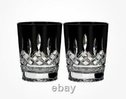 WATERFORD 40021871 LISMORE DOUBLE OLD FASHIONED PAIR BLACK Glasses New In Box
