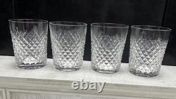 WATERFORD Crystal ALANA Ireland Double Old Fashioned Glasses 4 3/8 Set/4 READ