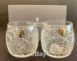 WATERFORD Crystal SEAHORSE Set Of 2 DOUBLE OLD FASHIONED GLASSES New In Box