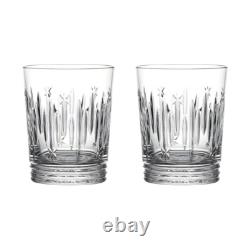 WATERFORD Crystal WINTER WONDERS Double Old Fashion Set Of 2 Whiskey Glasses NIB