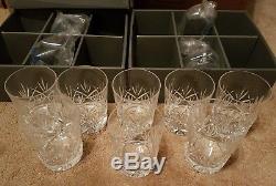 WATERFORD Irish Crystal Set of 8 EVE TUMBLER DOUBLE OLD FASHIONED GLASSES in box