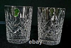 WATERFORD LISMORE CRYSTAL DOUBLE OLD FASHIONED GLASS SIGNED (2) WithLABEL IRELAND