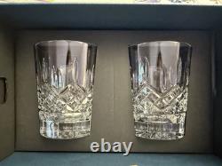 WATERFORD LISMORE DOUBLE OLD FASHIONED GLASSES/TUMBLERS (set of 2)- NEW