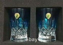 WATERFORD LISMORE Pops! AQUA BLUE Double Old Fashioned DOF Glass ONE (1) EACH