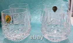 WATERFORD LISMORE Set of 4 Doubled Old Fashioned Glasses 9 OZ. New In Box