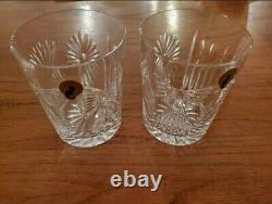 WATERFORD MILLENNIUM 5 TOASTS DOUBLE OLD FASHIONED GLASSES Set of 2