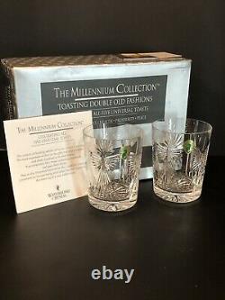 WATERFORD MILLENNIUM 5 TOAST UNIVERSAL WISHES DOUBLE OLD FASHIONED Set of 2