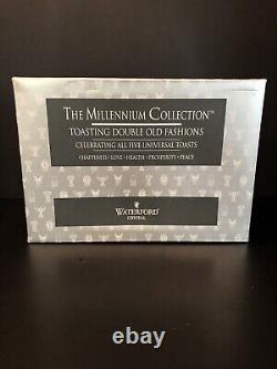 WATERFORD MILLENNIUM 5 TOAST UNIVERSAL WISHES DOUBLE OLD FASHIONED Set of 2