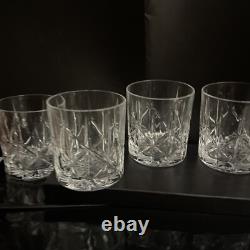 WATERFORD MOURNE Double Old Fashioned Whiskey Glasses 3 3/4T, Set Of 4 Marqu