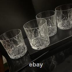WATERFORD MOURNE Double Old Fashioned Whiskey Glasses 3 3/4T, Set Of 4 Marqu