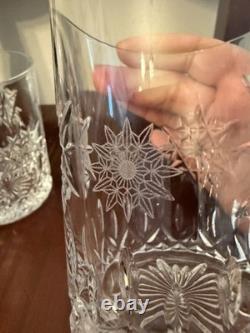 WATERFORD SNOWFLAKE WISHES Double Old Fashioned Glasses Made in Ireland