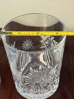 WATERFORD SNOWFLAKE WISHES Double Old Fashioned Glasses Made in Ireland
