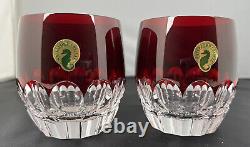 WATERFORD TALON MIXOLOGY DEEP RED DOUBLE OLD FASHIONED PAIR NEW- No Box