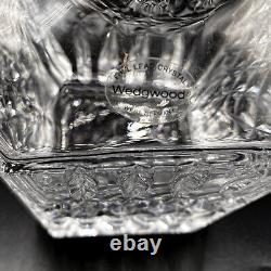 WEDGWOOD Vintage 80s Full Lead Crystal Set Old Fashioned Glasses, Decanter, Tray