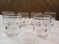 WORLD MARKET Black Paw Inlay Double Old Fashioned Glass Drinkware Set Of 6