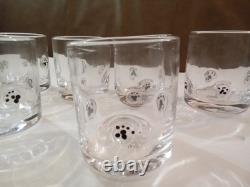 WORLD MARKET Black Paw Inlay Double Old Fashioned Glass Drinkware Set Of 6