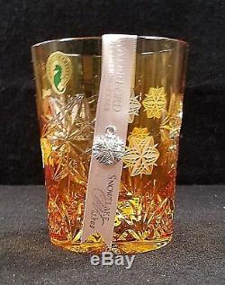 Waterford 2014 Snowflake Wishes For Peace Mooncoin Amber Double Old Fashioned
