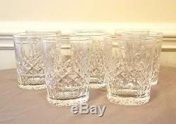 Waterford 8 glass set, Cut Crystal Double Old Fashioned 12oz Vintage Original
