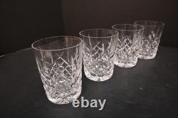 Waterford ARAGLIN Double Old Fashioned Glass Whiskey Tumblers set of 4 DOF