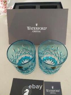 Waterford Aqua Lismore Double Old Fashioned Glass DAMAGED BOX NEW GLASS