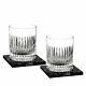 Waterford Aras Double Old Fashioned pair, with Marble Coasters