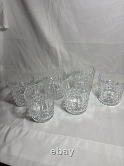 Waterford Brady Double Old Fashioned Glasses Starburst Diamond Cut Set of 6 MCM
