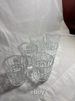 Waterford Brady Double Old Fashioned Glasses Starburst Diamond Cut Set of 6 MCM