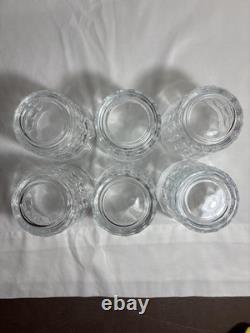 Waterford Brady Double Old Fashioned Glasses Starburst Diamond Cut Set of 6 MCM