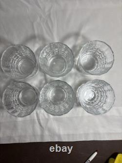 Waterford Brady Double Old Fashioned Glasses Starburst Diamond Cut Set of 6 MCM