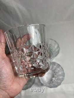 Waterford Brady Double Old Fashioned Glasses Starburst Diamond Cut Set of 6 MCM