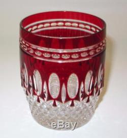 Waterford CLARENDON Double Old Fashioned Tumbler RUBY Red, Cut 4 Tall